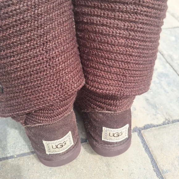 UGG Brown Knit Convertable Boots  Size 7 Good Condition!! - Picture 7 of 15